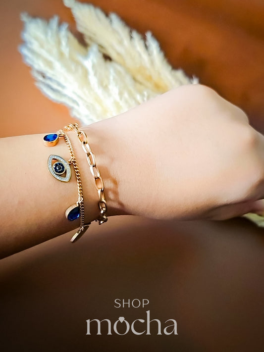 Nicole Evil Eye Charms Bracelet