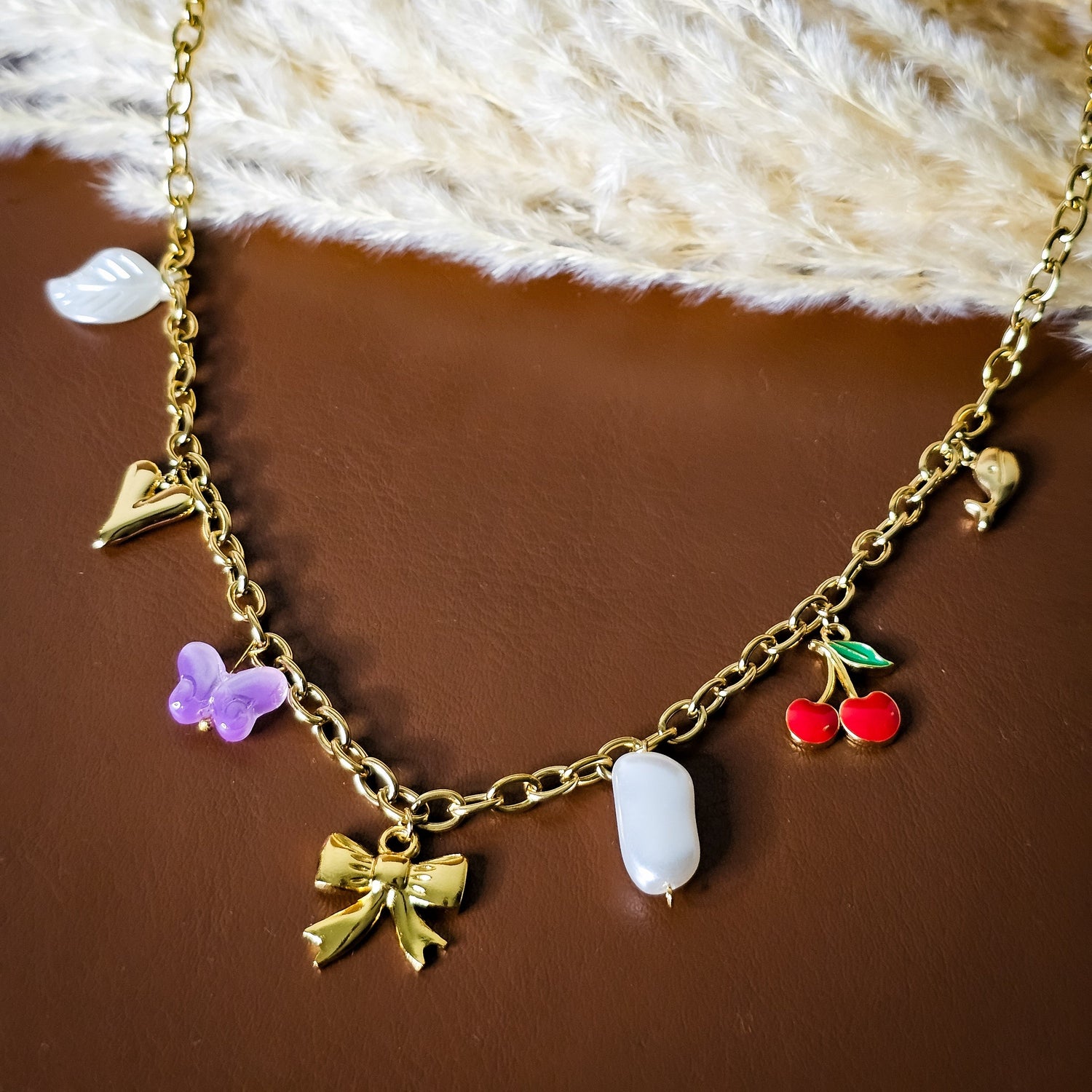 Anti tarnish charms necklace