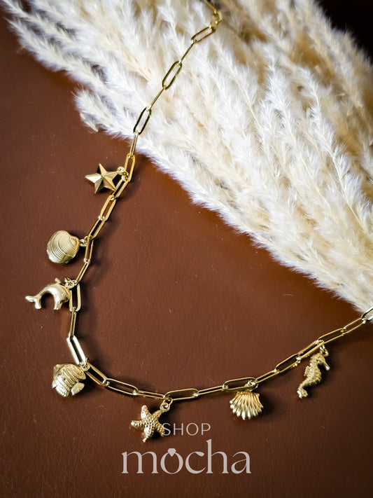 Anti-tarnish charms necklace