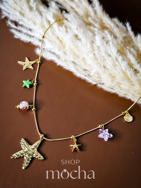 Anti-tarnish charms necklace