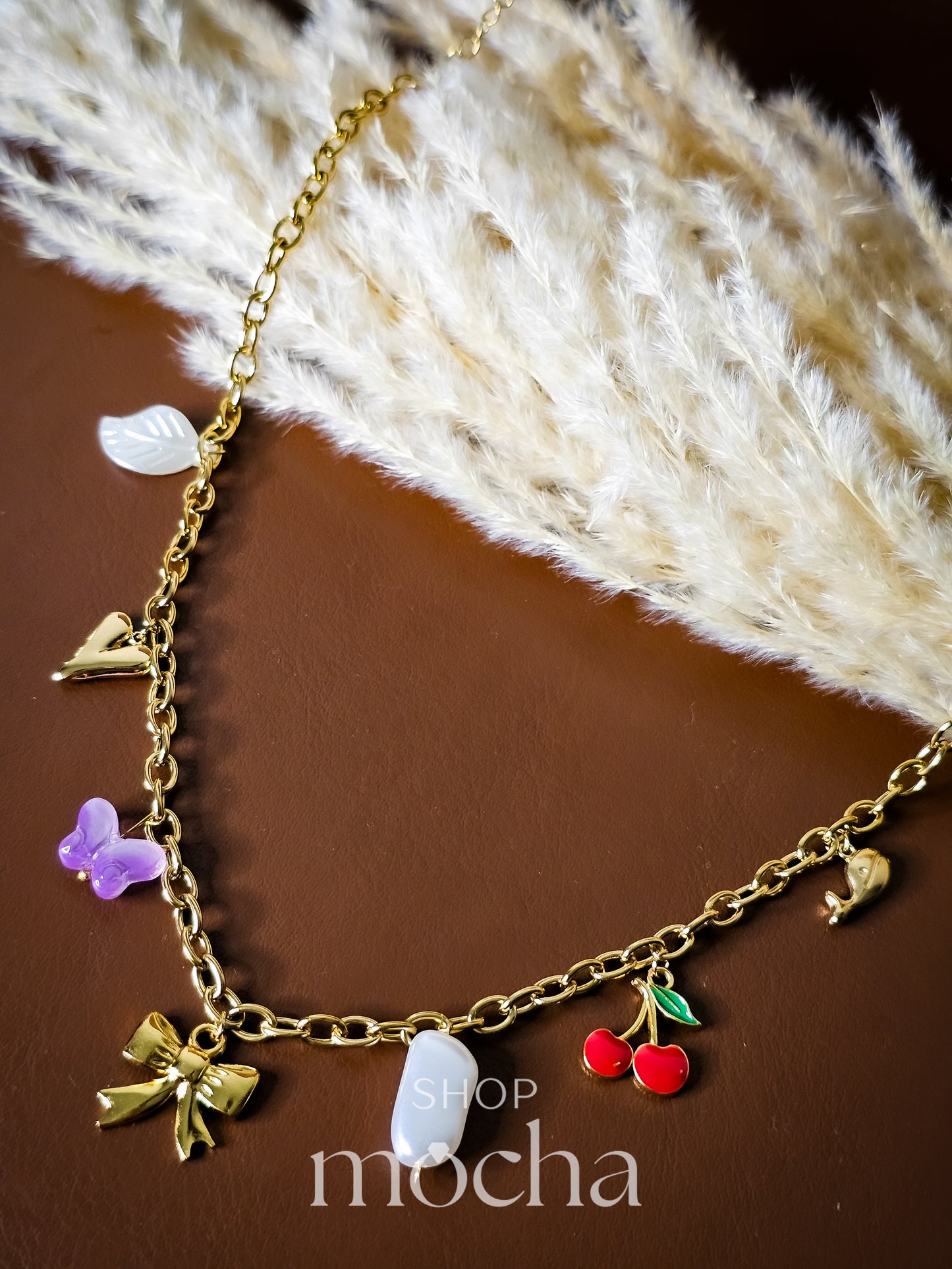 Anti-tarnish charms necklace