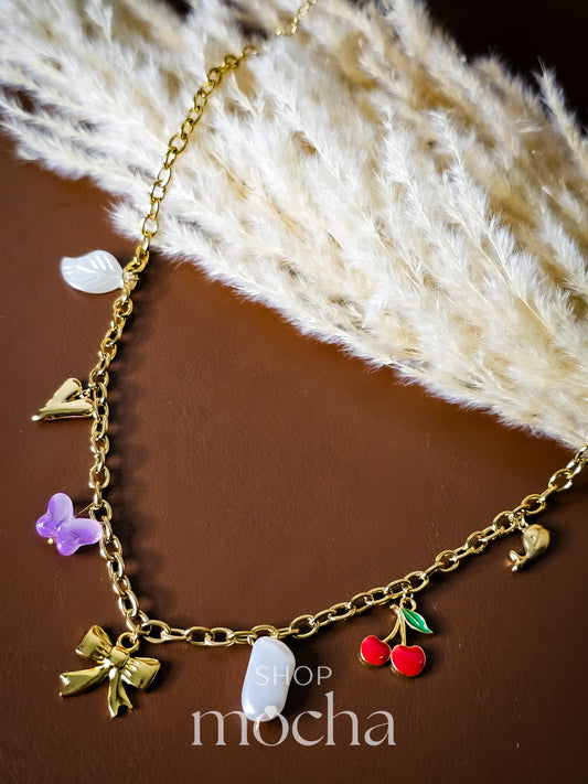 Anti-tarnish charms necklace